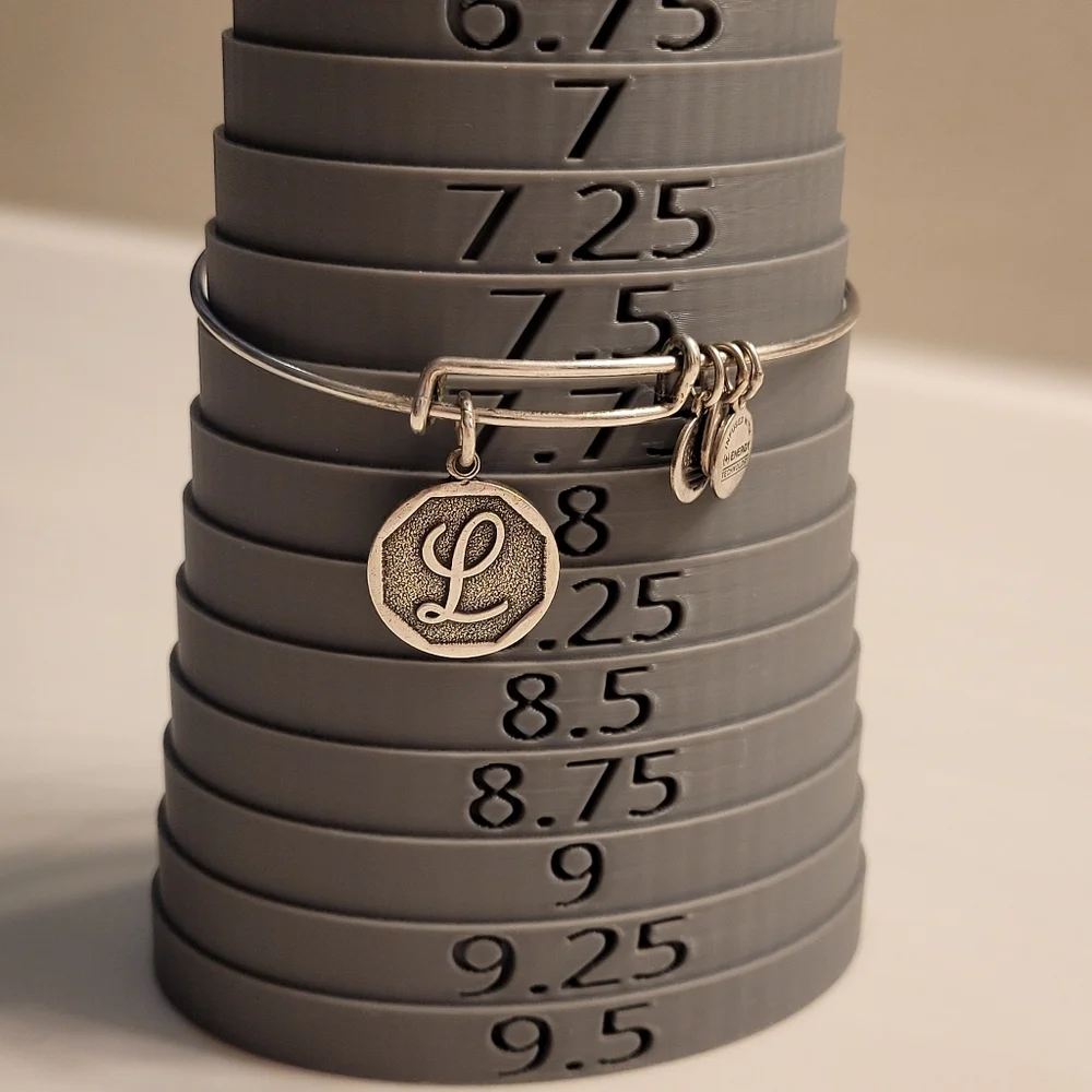 Alex and Ani Monogram Initial "L" Charm Bangle Bracelet Silver-tone - Picture 5 of 13